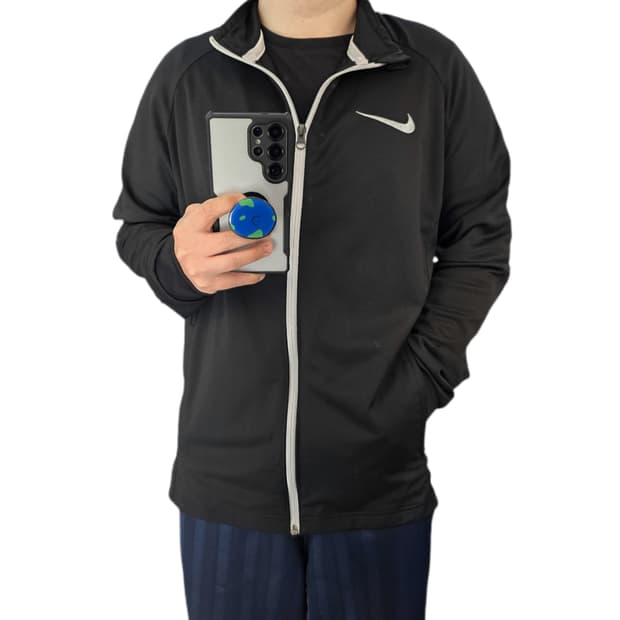 XL 105) 나이키 드라이핏 블랙 화이트 트랙탑 져지