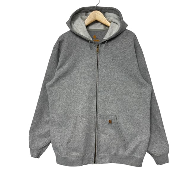 칼하트 로고 후드집업