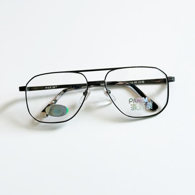90s PARIM 건메탈 보잉 스퀘어 프레임 빈티지 안경