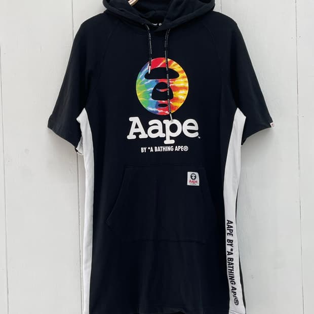 에이프(Aape) 타이다이 빅로고 반팔 후드 원피스