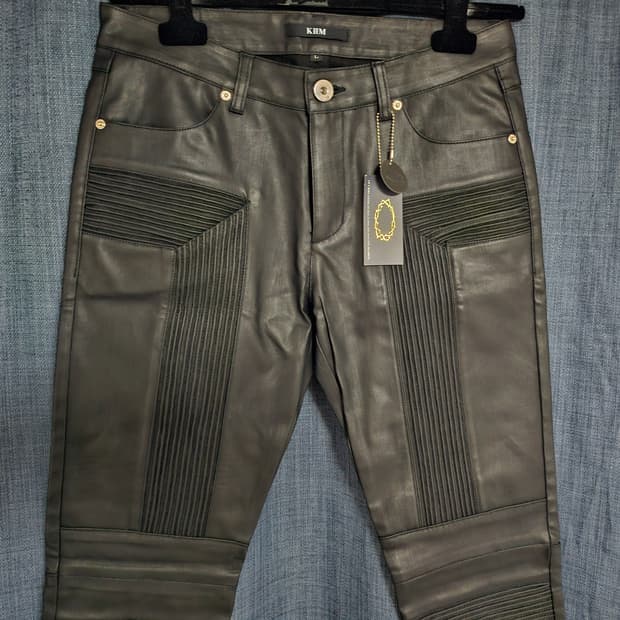 KIIM 코팅진 바이커 바지