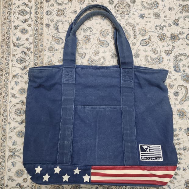 아놀드파머 데님 토트백 성조기
