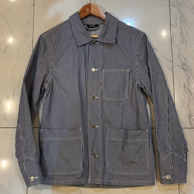 아페쎄 스트라이프 트러커 자켓 S