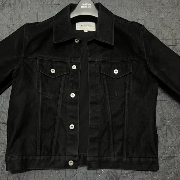 토니웩 블랙 벨벳 트러커 자켓 XL
