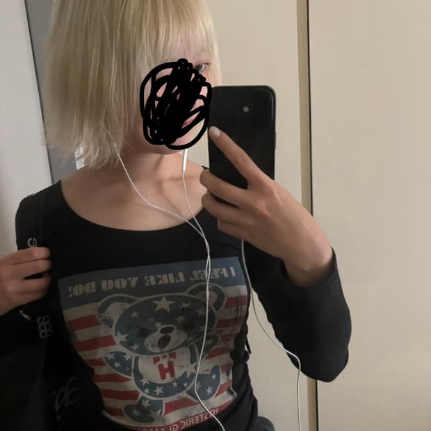 히스테릭 글래머 딱붙핏 긴팔티 Printing Long Sleeve