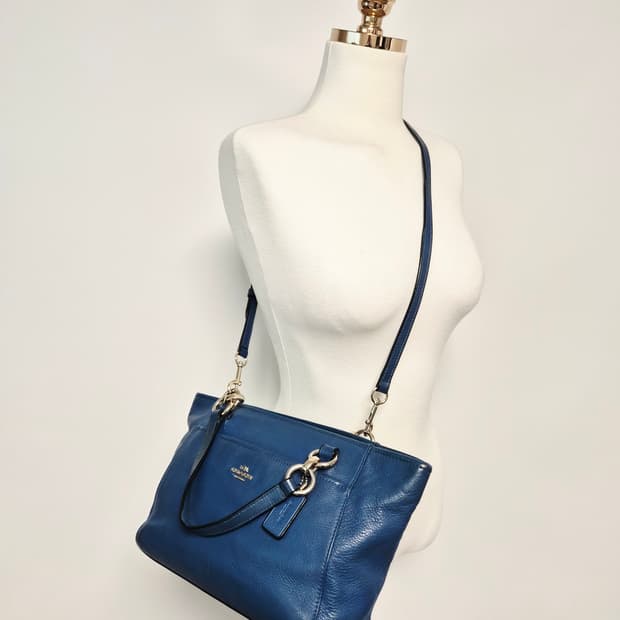 코치 블루 소가죽 숄더백 토드백 가방