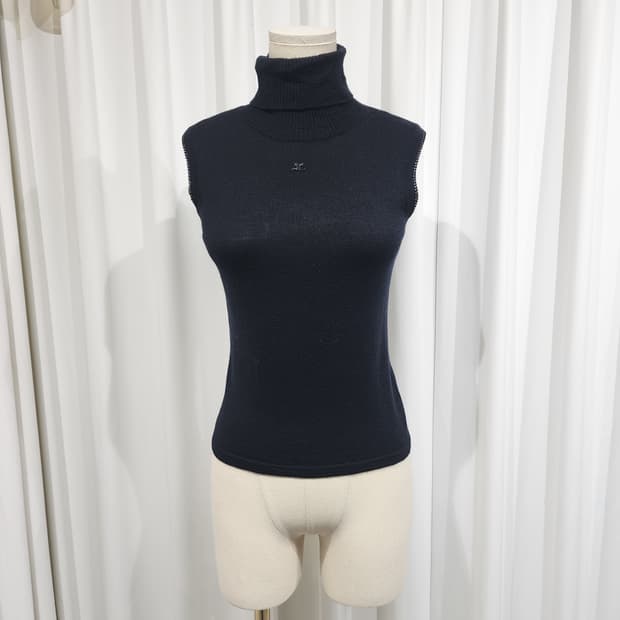 꾸레쥬 Courreges 민소매 폴라 니트