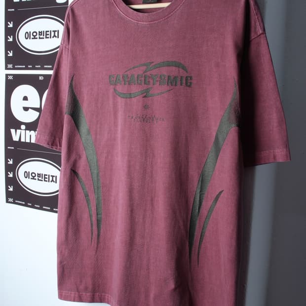 (M-XL) 가까이 유니언즈 반팔 티셔츠 피그먼트 핑크-H3H33761
