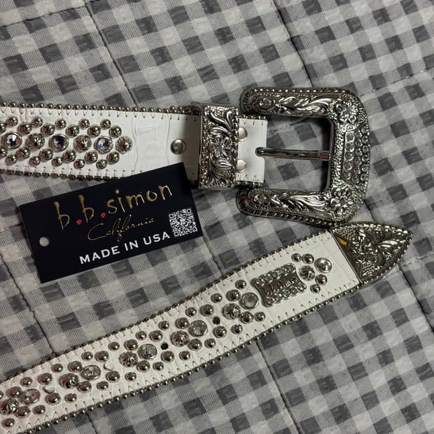 (32) b.b.simon 비비시몬 Trojan 벨트 화이트