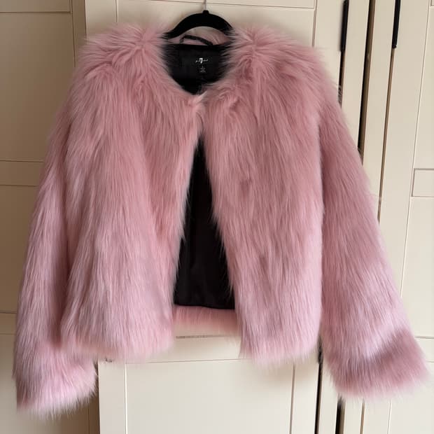 7 for all mankind 핑크 퍼 자켓 