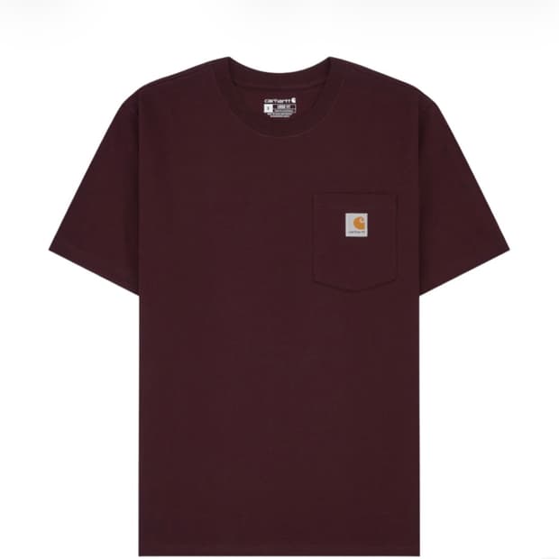 K13 칼하트 k87 루즈핏 버건디 포켓 반팔티 S