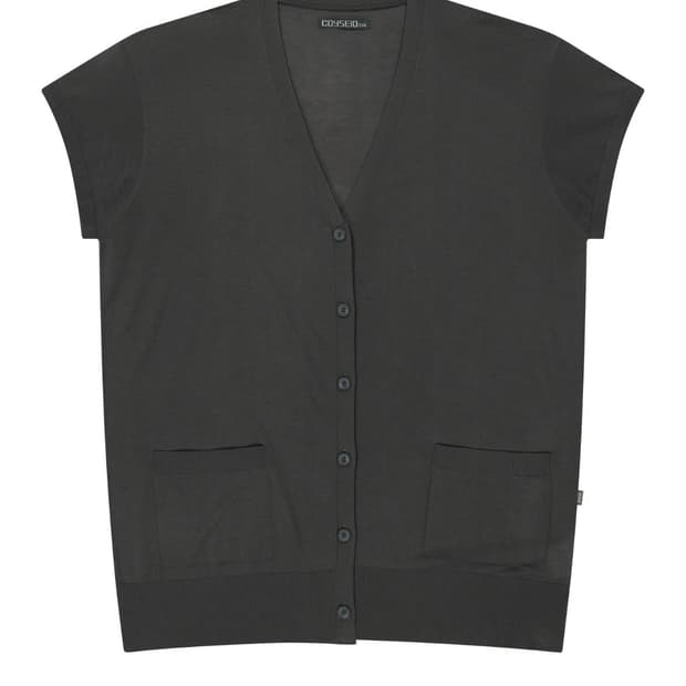 코이세이오038 half sleeve cardigan charcoal