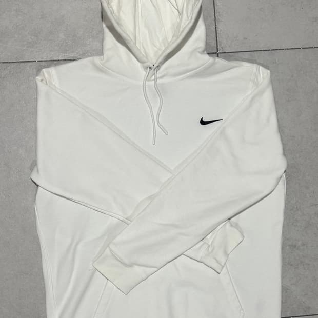 정품 나이키 화이트 후드티 L