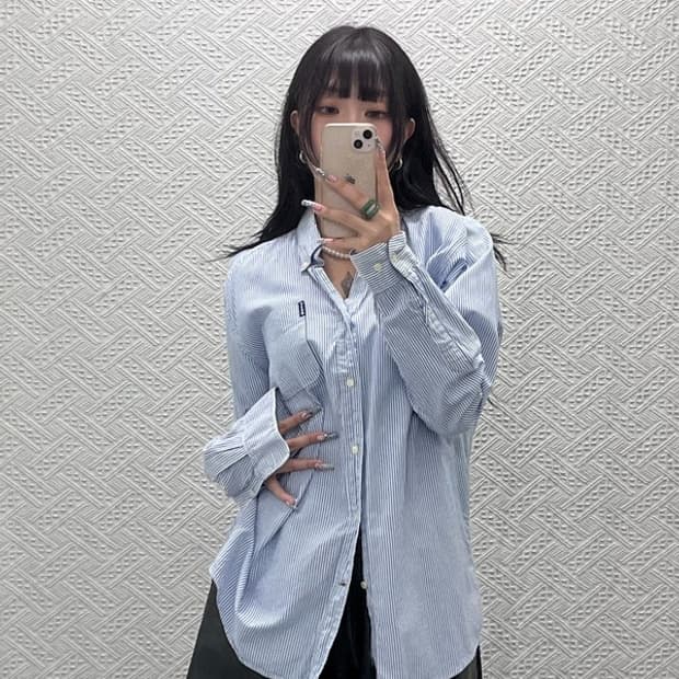 바버 빈티지 캐주얼 모던시크 오버핏 스트라이프 셔츠 105 C12595