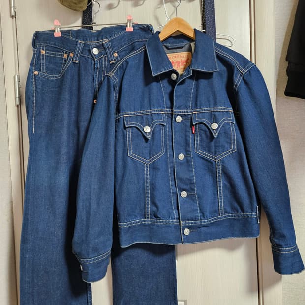 00년 리바이스 type1 셋업 상하의 판매 m/31 levis