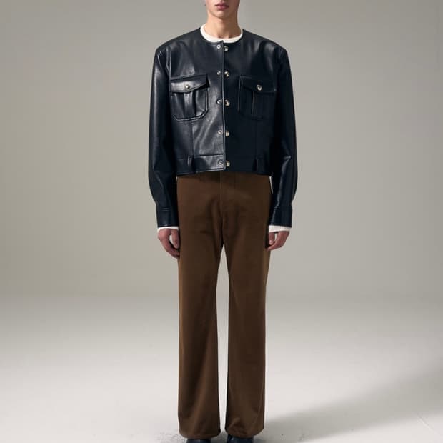 노이스 엠 퓨어 칼라 레더 자켓 블랙 L