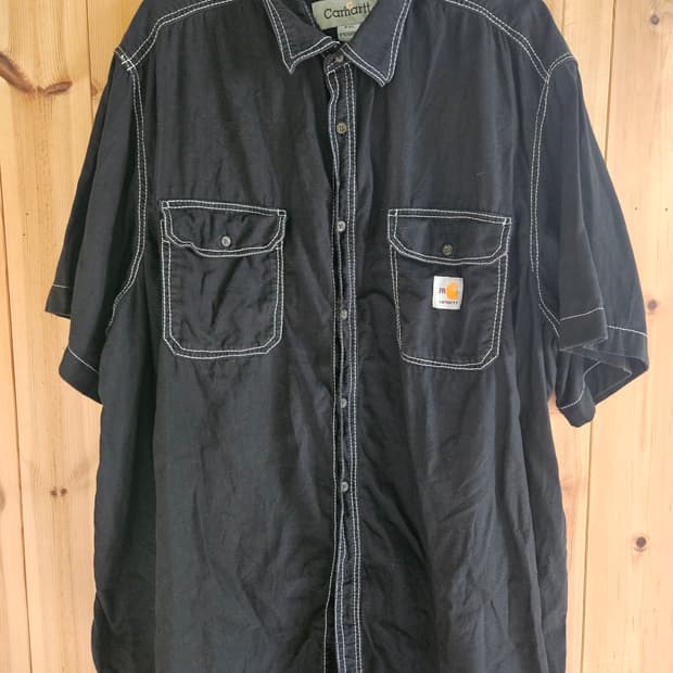 칼하트(Carhartt) FR 반팔 워크 셔츠 블랙 (XXL/100% 면