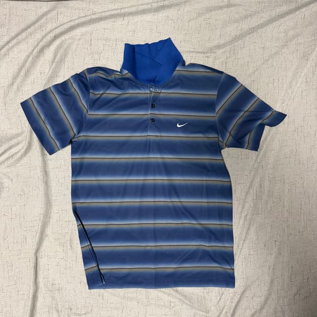 나이키 골프 L 드라이핏 파란색 카라티