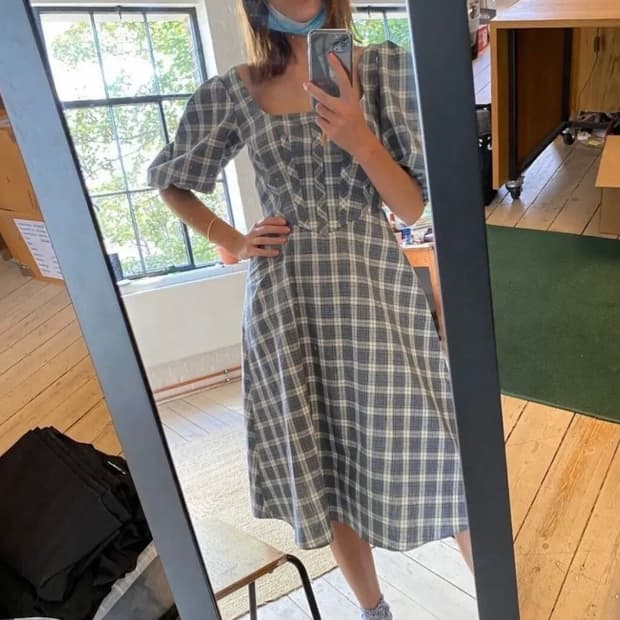 Alexa chung check dress uk6 알렉사청 체크원피스