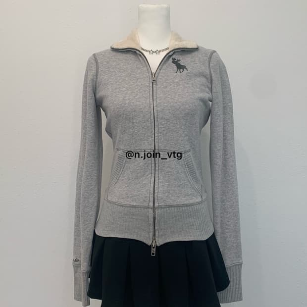 아베크롬비 그레이 울프죠 양털 코튼 져지