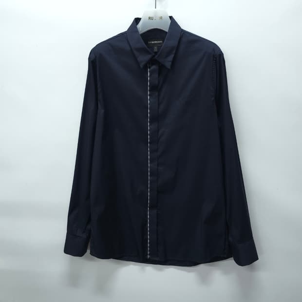 엠포리오 아르마니 네이비 체크 포인트 셔츠(95)