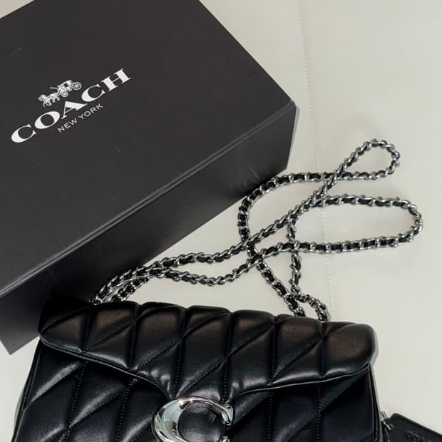 코치 더 태비백 퀼팅 블랙 새상품