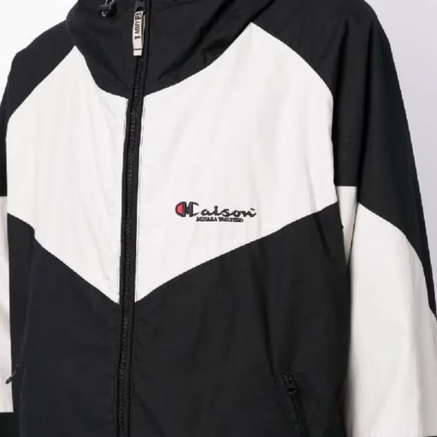 미하라야스히로 챔피언 컬러블럭 레이어 패널 후드자켓 50