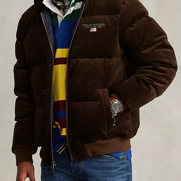 폴로 랄프로렌 코듀로이 패딩 브라운 XL