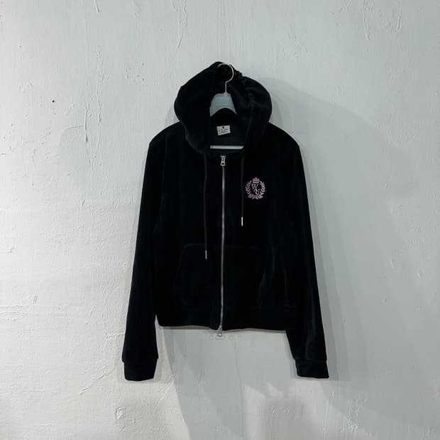 후아유 벨벳 후드집업 여성S