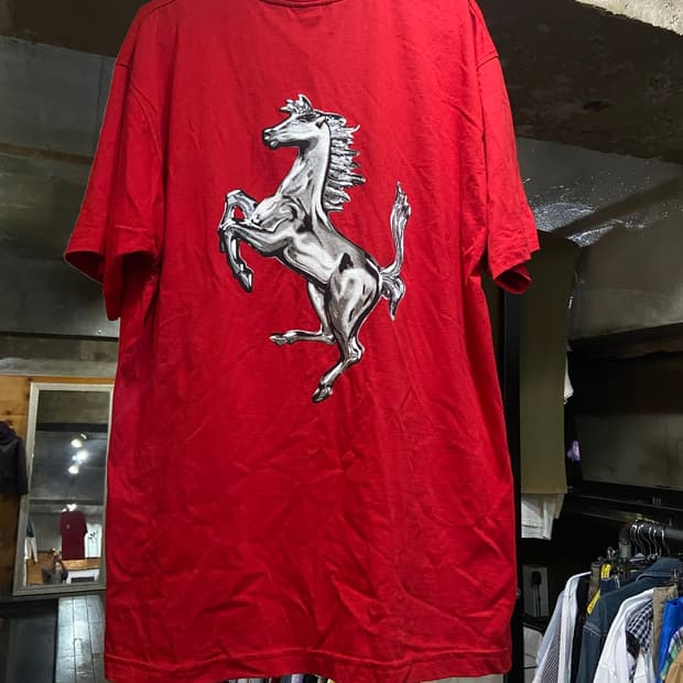 90s Ferrari 페라리 오피셜 실버 프랜싱 홀스 티셔츠