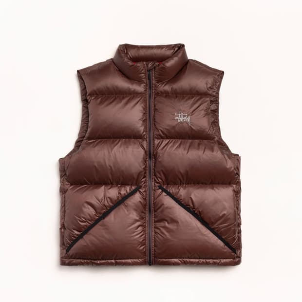 [XXL] 스투시 마이크로 립스탑 다운베스트_브라운