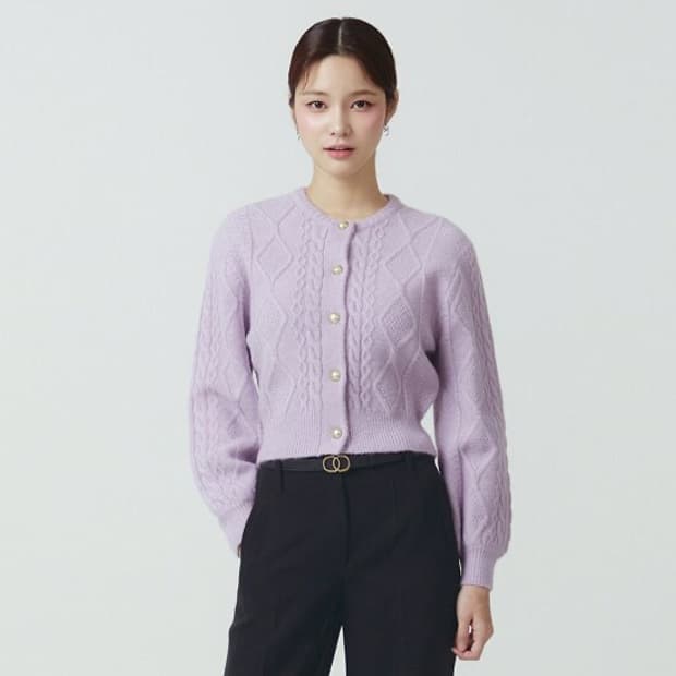 IM 잇미샤 케이블 꽈배기 니트 가디건 S