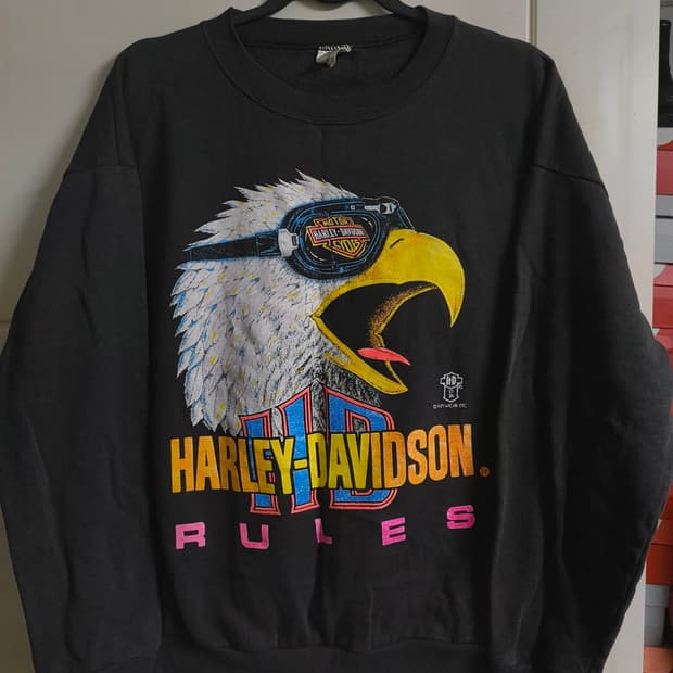 90s 할리데이비슨 이글 스웻셔츠 L
