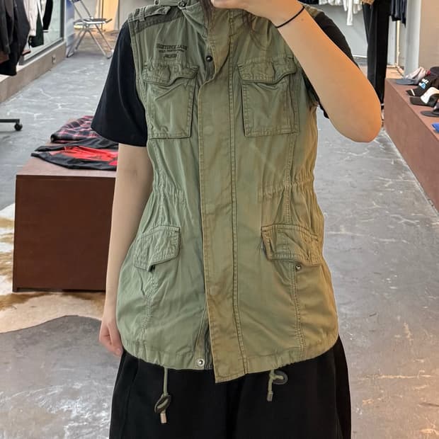 REIZ JEANS 빈티지 유일리티 밀리터리 포켓 베스트 H3056