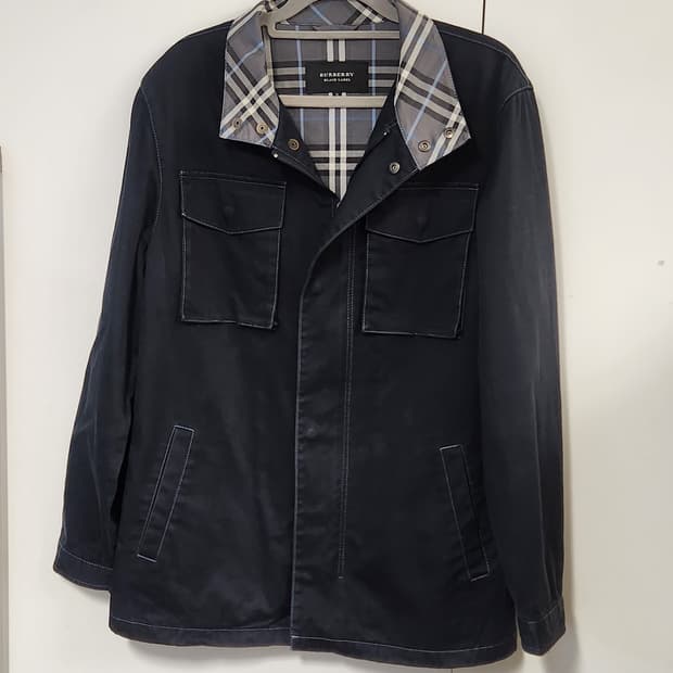 버버리 블랙라벨  체크 안감 자켓 M