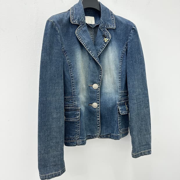 AENOC vintage badge antic button denim j