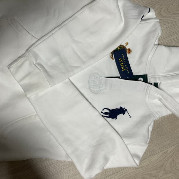 폴로 랄프로렌 보이즈 빅포니 크레스트 후드티 화이트 20주년