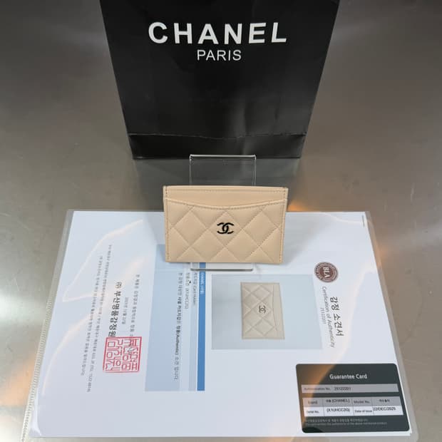 [리오브] 샤넬 CC 로고 클래식 캐비어 그레인드 카드지갑