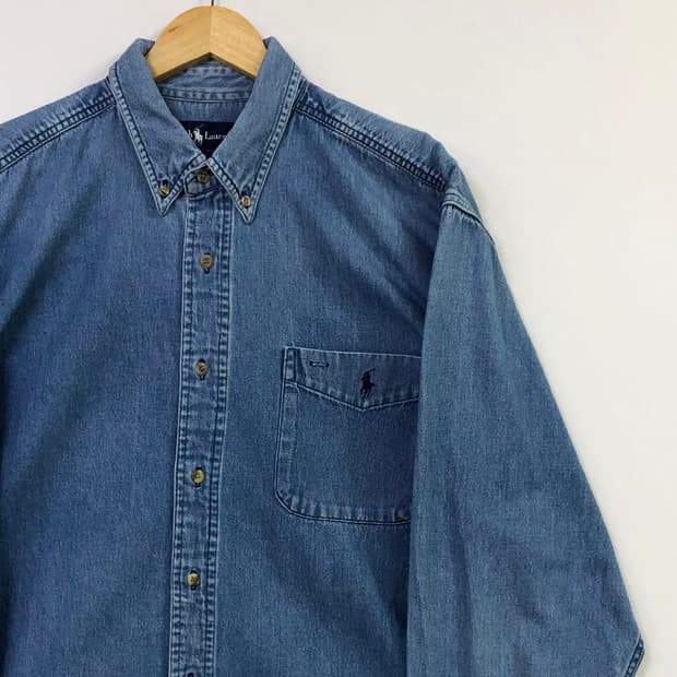 XL 폴로 데님 셔츠