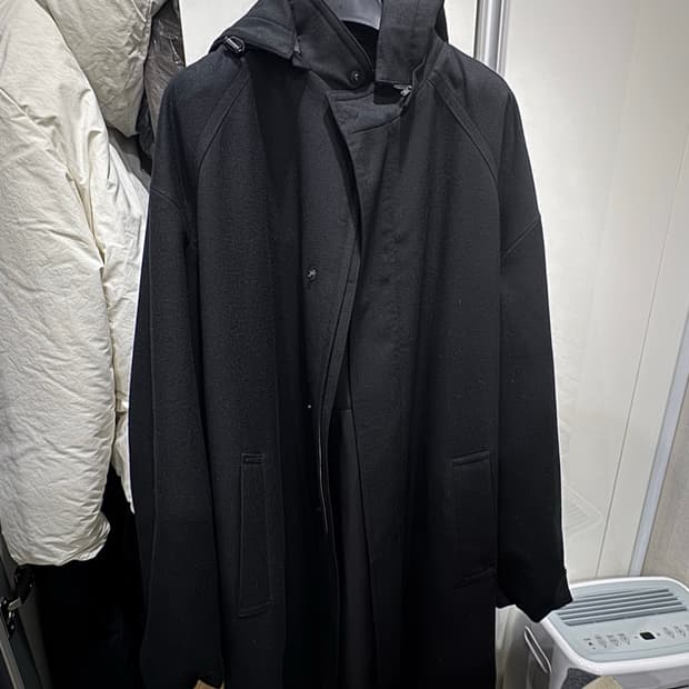 준지 25fw 밀링 울 후드 디테쳐블 코트 48사이즈