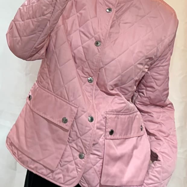 버버리 여성용 다이아 퀄팅 핑크 자켓