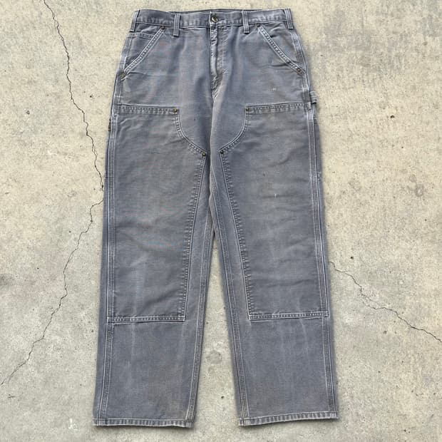 빈티지 칼하트 더블니 팬츠 GVL 덕 캔버스 카펜터 워크 팬츠