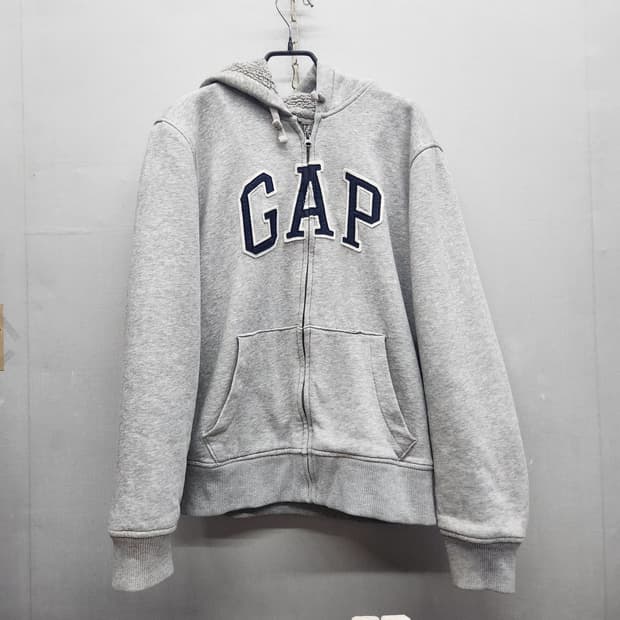 GAP 갭 빅로고 자수 양털 후드집업 M(L)