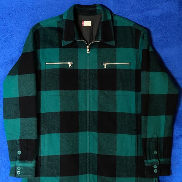 Levis 리바이스 그린 타탄체크 블루종 자켓 XL 105