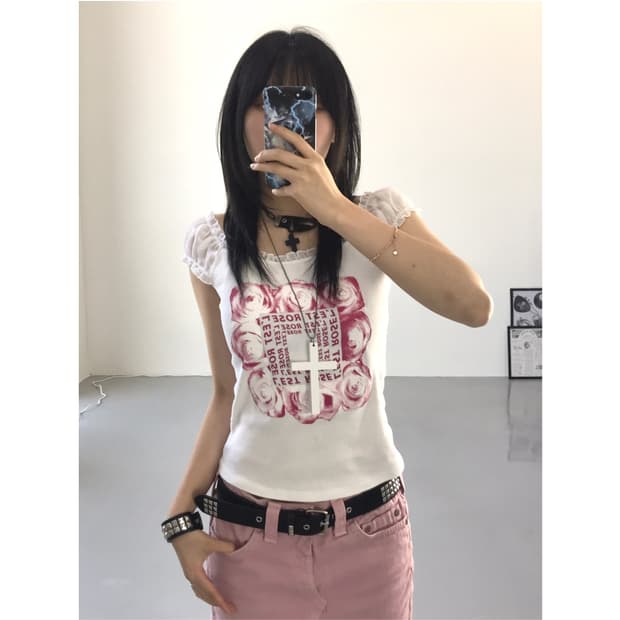 Lest Rose Graphic Short Sleeve T-Shirts