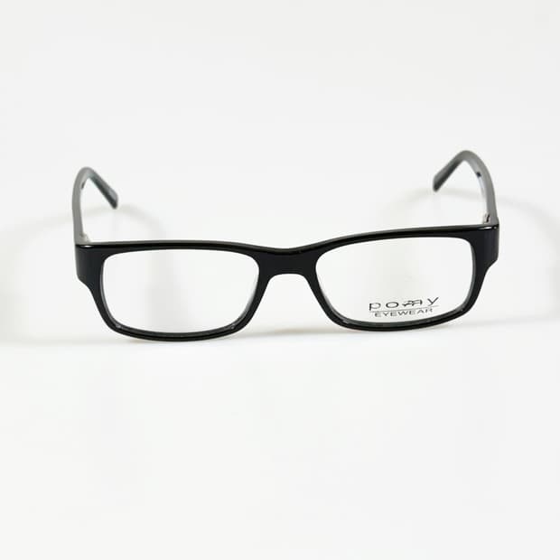 POMY 블랙 뿔테 스퀘어 프레임 빈티지 안경