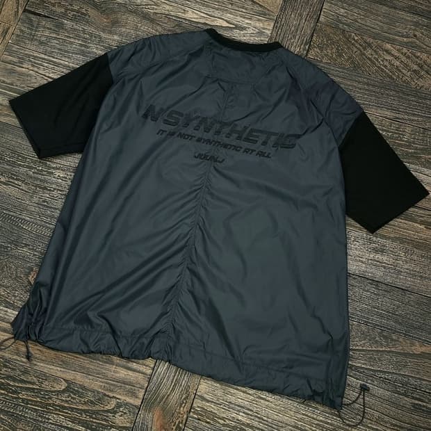 [준지] 19 s/s 블랙 나일론 스트링 오버핏 반팔티 P00937