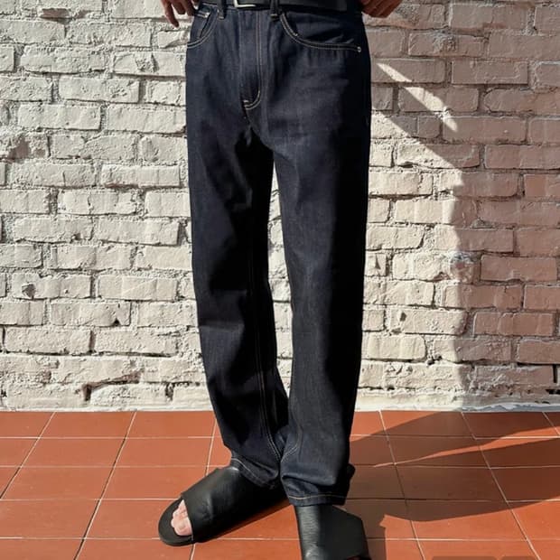 페이탈리즘 인디고 스트레이트 핏 데님 46