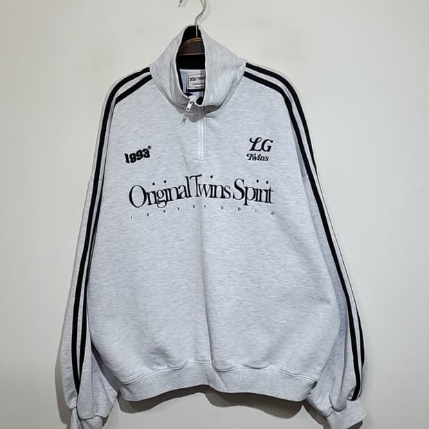 LG트윈스 빅사이즈 맨투맨 반집업 엘지트윈스 스웨트 티셔츠 