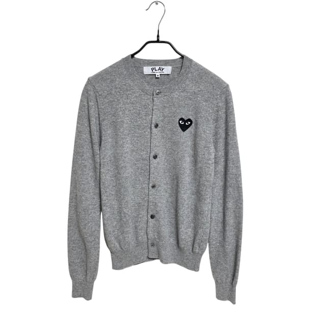 꼼데가르송 플레이 여성 라운드넥 가디건 그레이